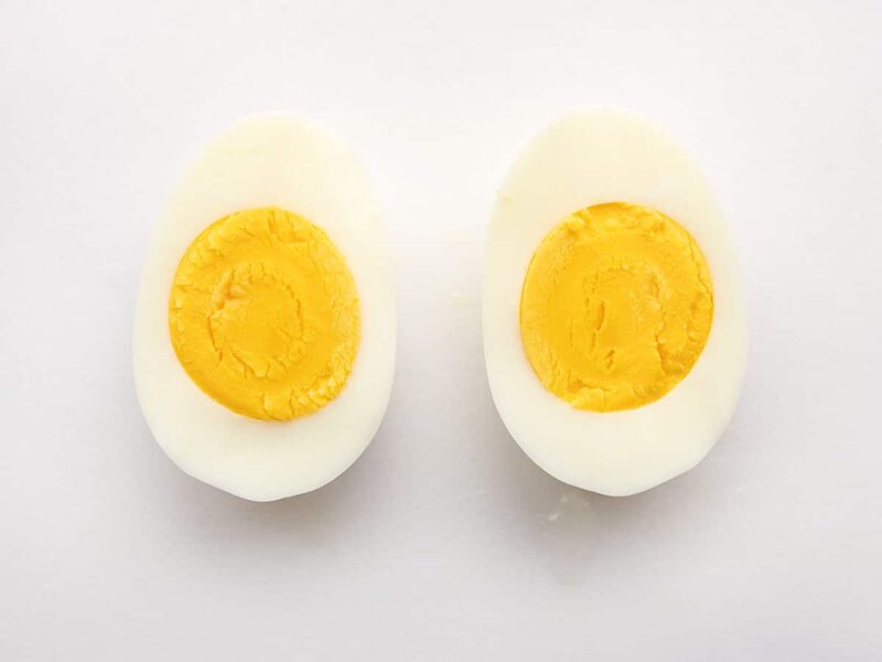 Hard boiled egg cut in half