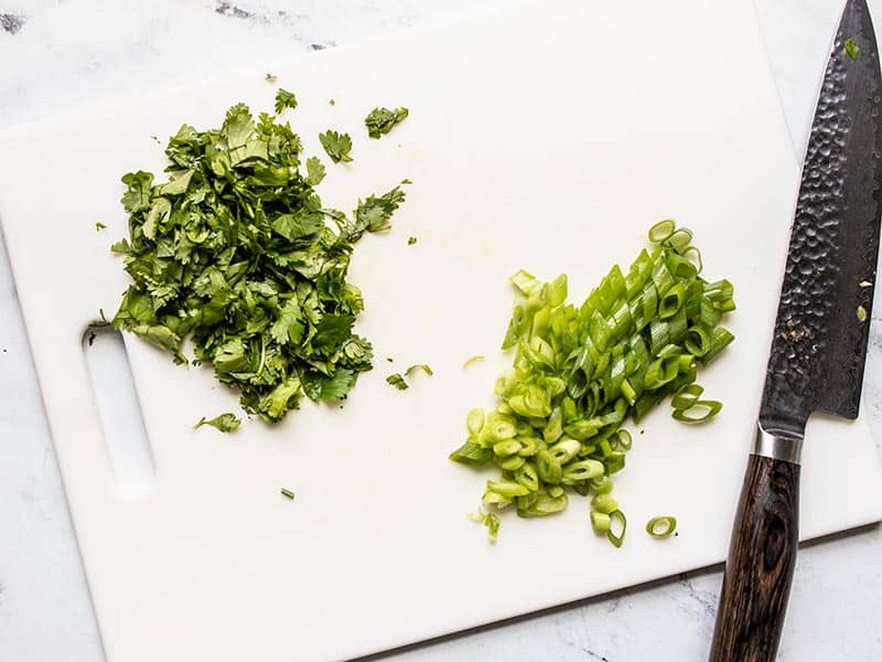 Chopped cilantro and sliced green onion