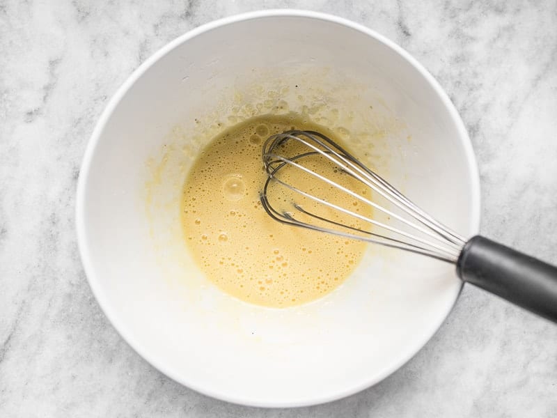 Egg and cornstarch whisked until smooth in a bowl