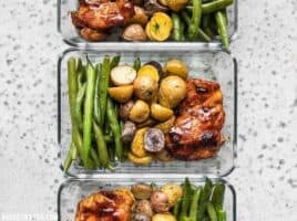 Take your meat and potatoes meal prep into the 21st century with this simple, yet elegant Glazed Chicken Meal Prep. Eating well has never been easier. Budgetbytes.com