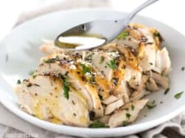 This juicy and tender Herb Roasted Chicken Breast is a breeze to make and is a great substitute for store bought rotisserie chicken. BudgetBytes.com